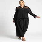 Lace Yoke Top With Ruffles image number null