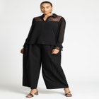 Lace Yoke Top With Ruffles image number null