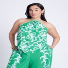 Printed Scarf Halter Top image number null