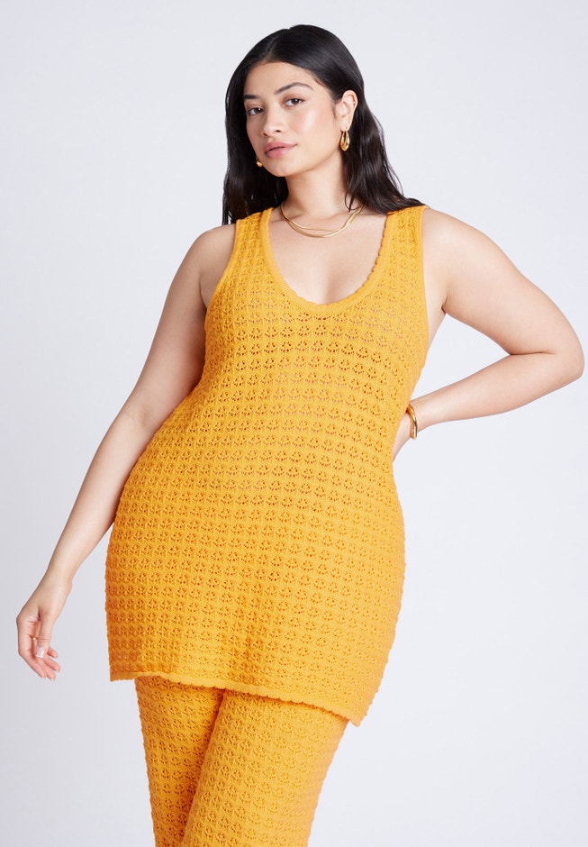 Racer Sweater Top With Scalloping image number null