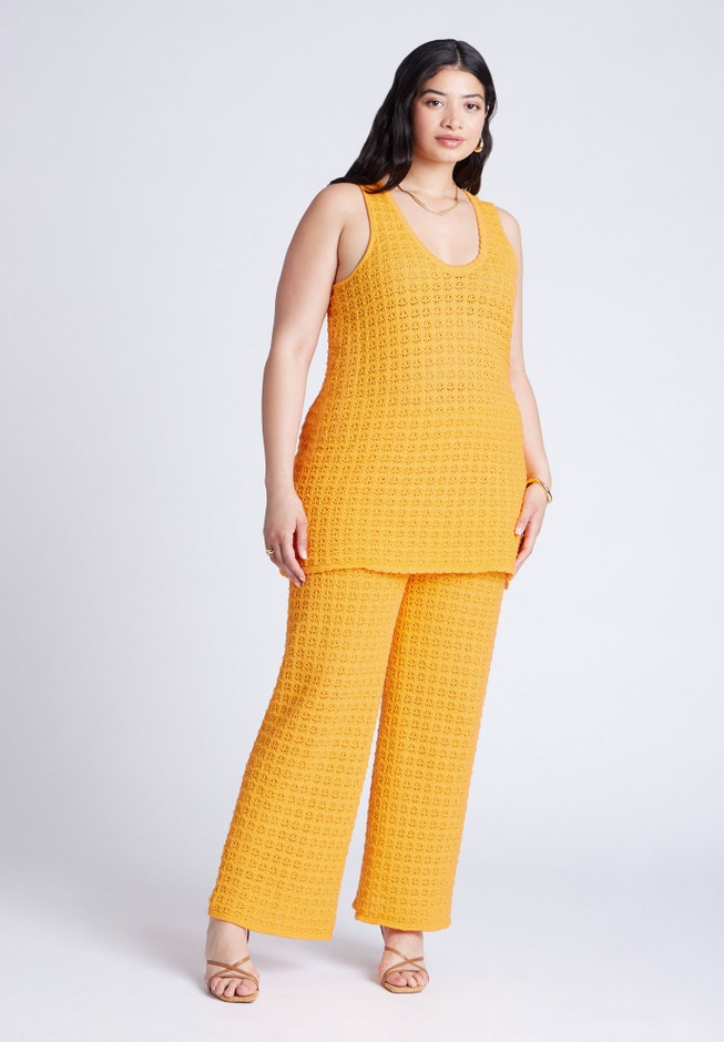 Racer Sweater Top With Scalloping image number null