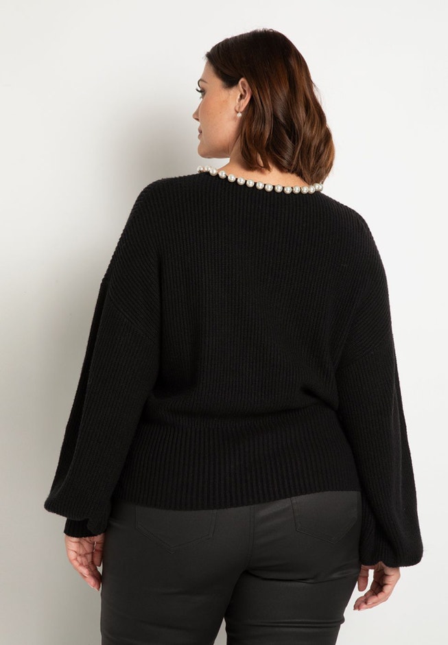 Pearl Neckline Sweater image number 1