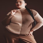 Mock Neck Colorblock Sweater image number null