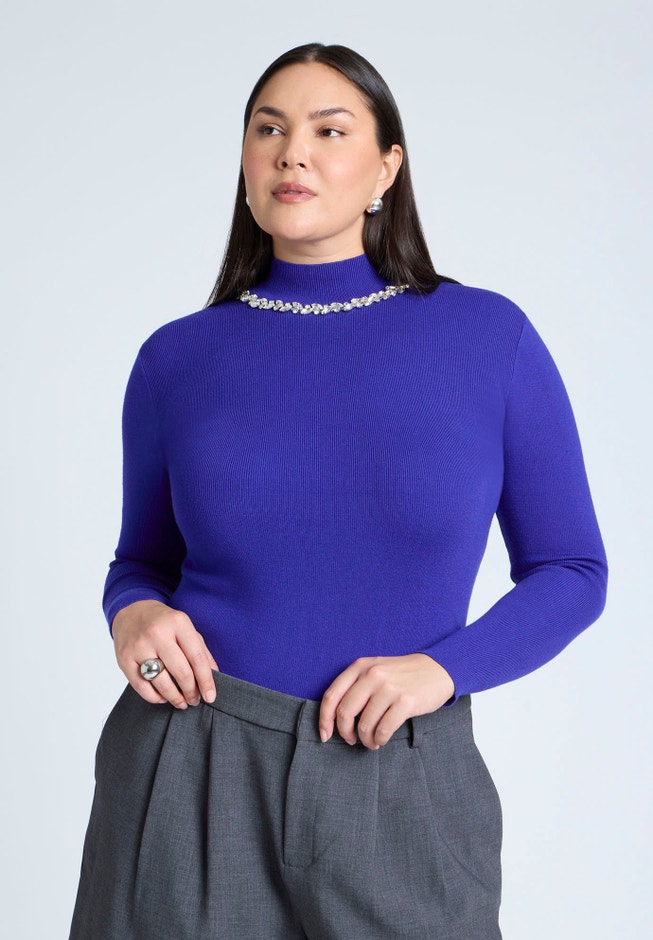 Embellished Neckline Sweater image number 0