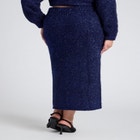 Metallic Sweater Skirt With Slit image number null