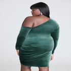 Shirred Velvet Mini Dress image number null