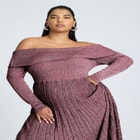 Lurex Off Shoulder Dress image number null