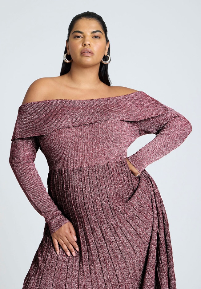 Lurex Off Shoulder Dress image number 2