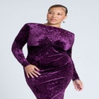 Twist Bodice Velvet Maxi Dress image number null