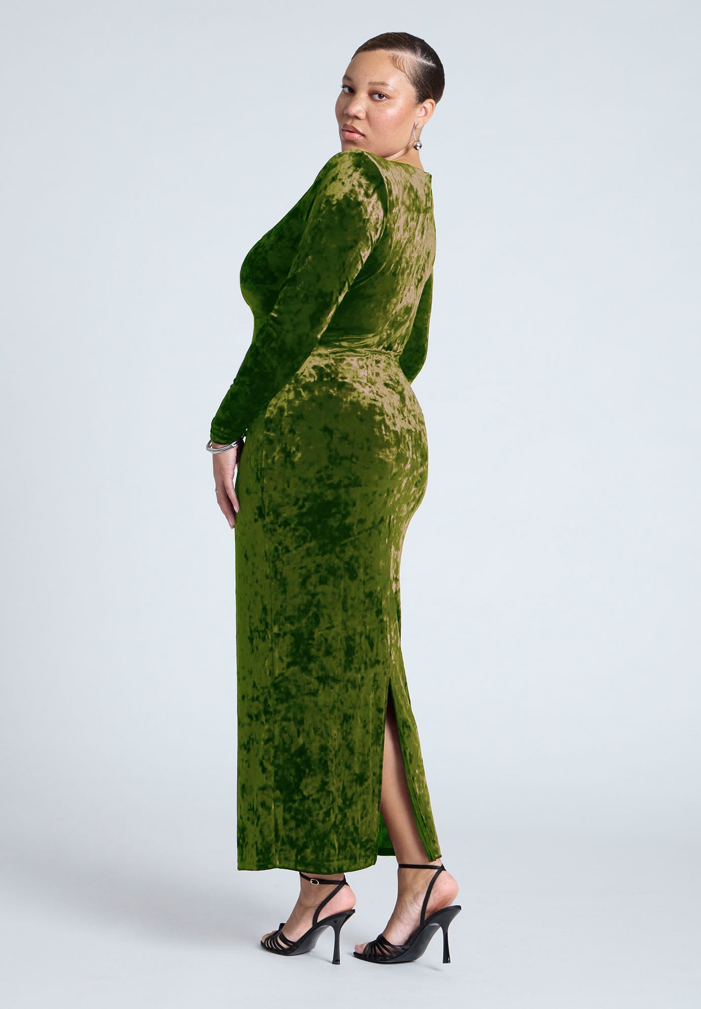 Twist Bodice Velvet Maxi Dress image number 1