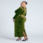 Twist Bodice Velvet Maxi Dress image number null