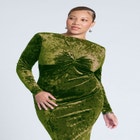 Twist Bodice Velvet Maxi Dress image number null