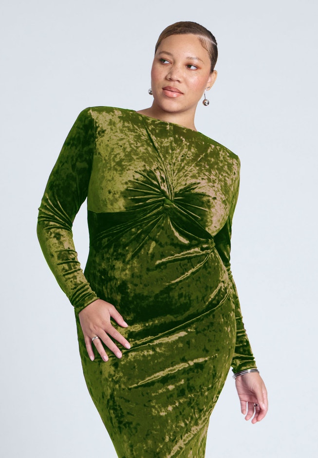 Twist Bodice Velvet Maxi Dress image number 2