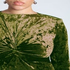 Twist Bodice Velvet Maxi Dress image number null