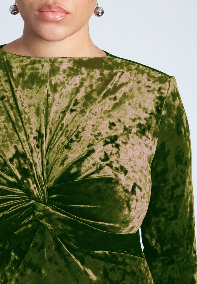 Twist Bodice Velvet Maxi Dress image number 3