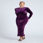 Twist Bodice Velvet Maxi Dress image number null