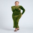 Twist Bodice Velvet Maxi Dress image number null