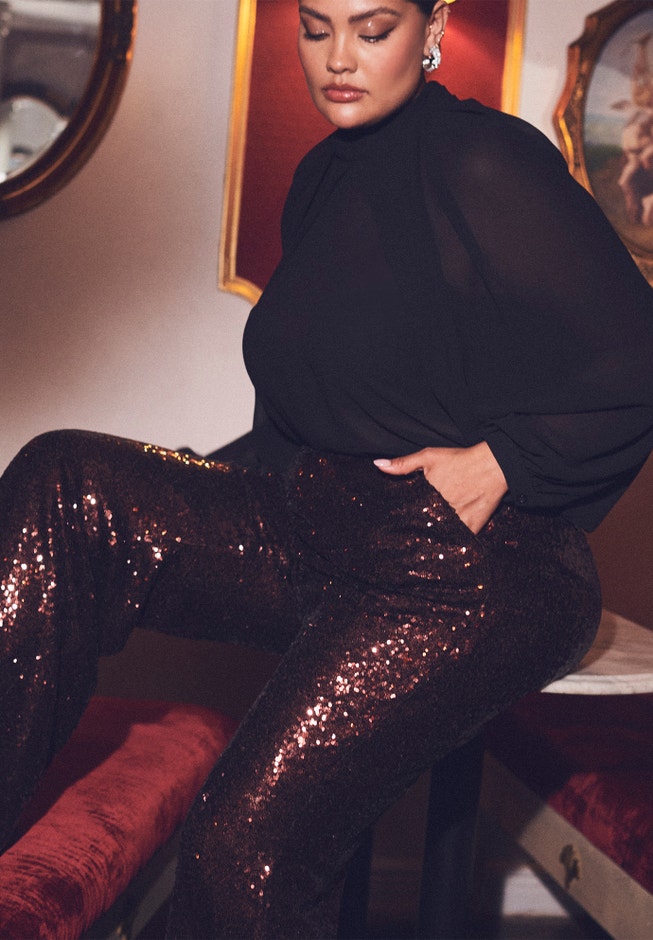 Sequin Flare Pant image number 3