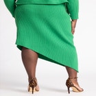 Asymmetrical Ribbed Knit Skirt image number null