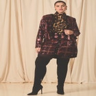 Plaid Sequin Skirt image number null