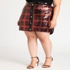 Plaid Sequin Skirt image number null