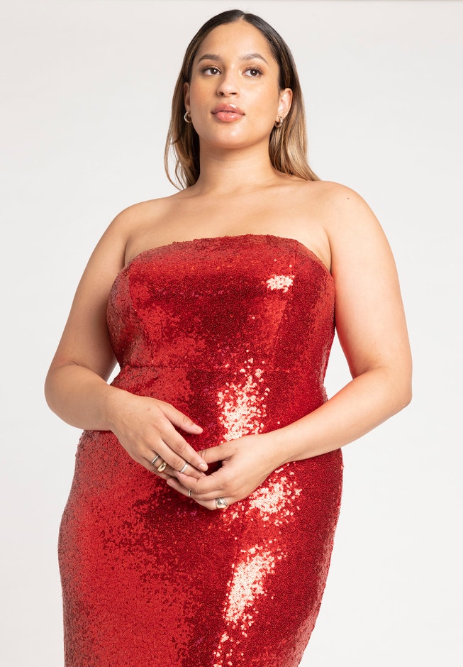 Sequin Gown with Slit image number null