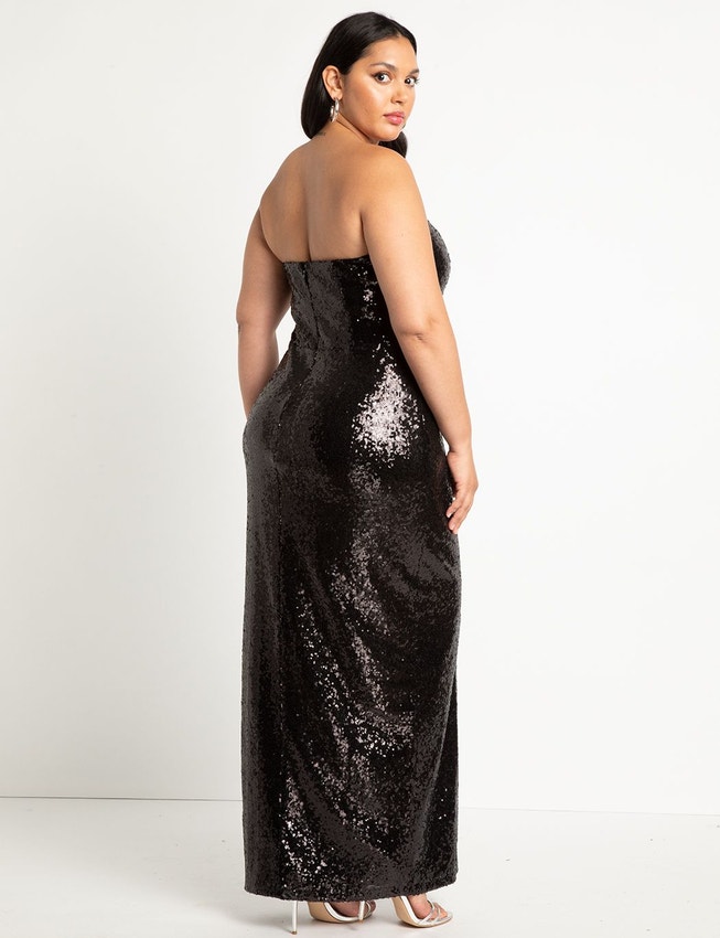 Sequin Gown with Slit image number null