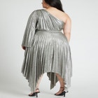 Metallic Plisse One Shoulder Dress image number null