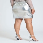 Metallic Faux Leather Skirt image number null