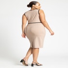 Sleeveless Piped Workwear Dress image number null