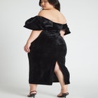 Off The Shoulder Draped Sleeve Midi Dress image number null