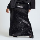 Dramatic Maxi Sequin Skirt With Slit image number null