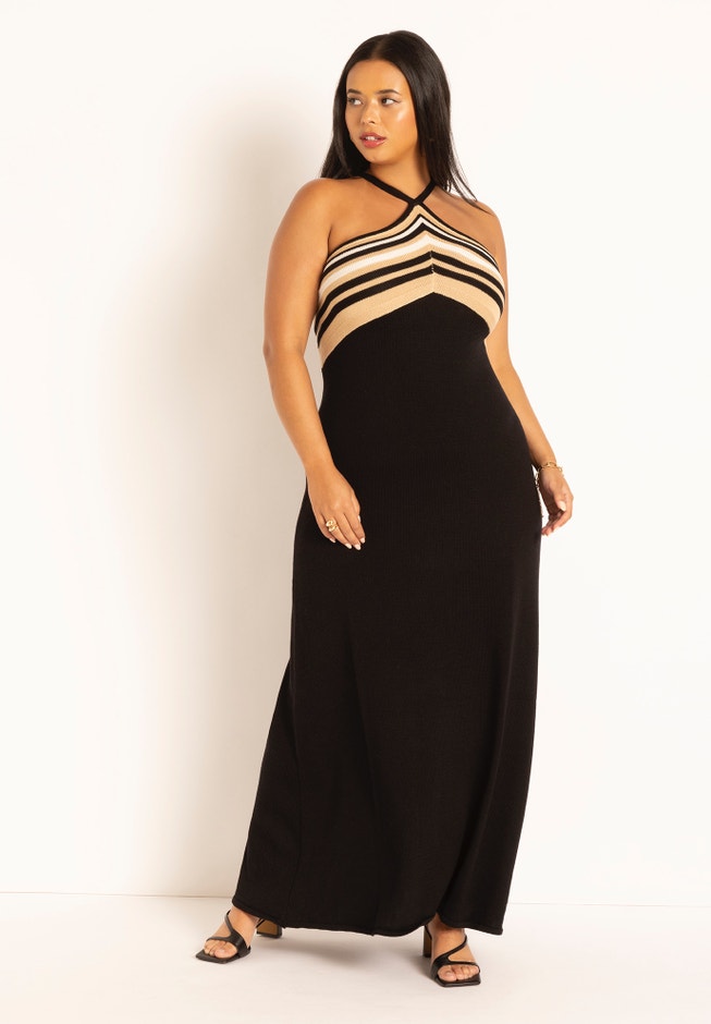 Crochet Maxi Dress - Strappy Tank, Sleeveless, Black Neutral | ELOQUII Crochet Maxi Dress - Strappy Tank, Sleeveless, Black Neutral | ELOQUII