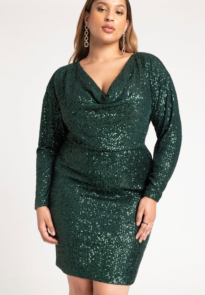 Mini Cowl Sequin Dress image number 4