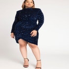 Ruched Sequin Dress image number null