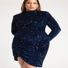 Ruched Sequin Dress image number null