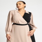 Colorblocked Work Dress image number null