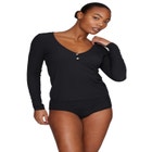 The Button Long Sleeve - Modal Silk Rib image number null