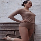 The Button Long Sleeve - Modal Silk Rib image number null