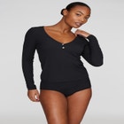 The Button Long Sleeve - Modal Silk Rib image number null