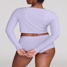 The Cropped Cardigan - Modal Silk Rib image number null