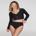 The Cropped Cardigan - Modal Silk Rib image number 0