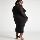 Sheer Panel Fitted Dress image number null