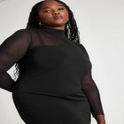 Sheer Panel Fitted Dress image number null