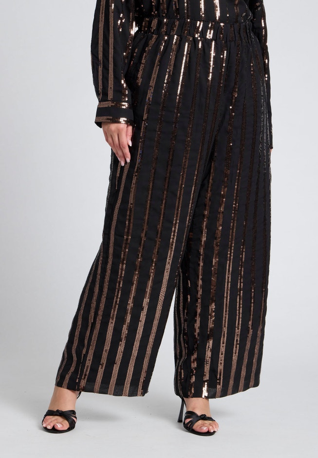 Relaxed Striped Sequin Pant image number 2