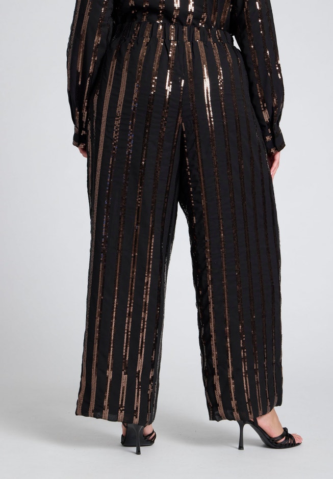 Relaxed Striped Sequin Pant image number 3