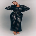 Relaxed Striped Sequin Pant image number null