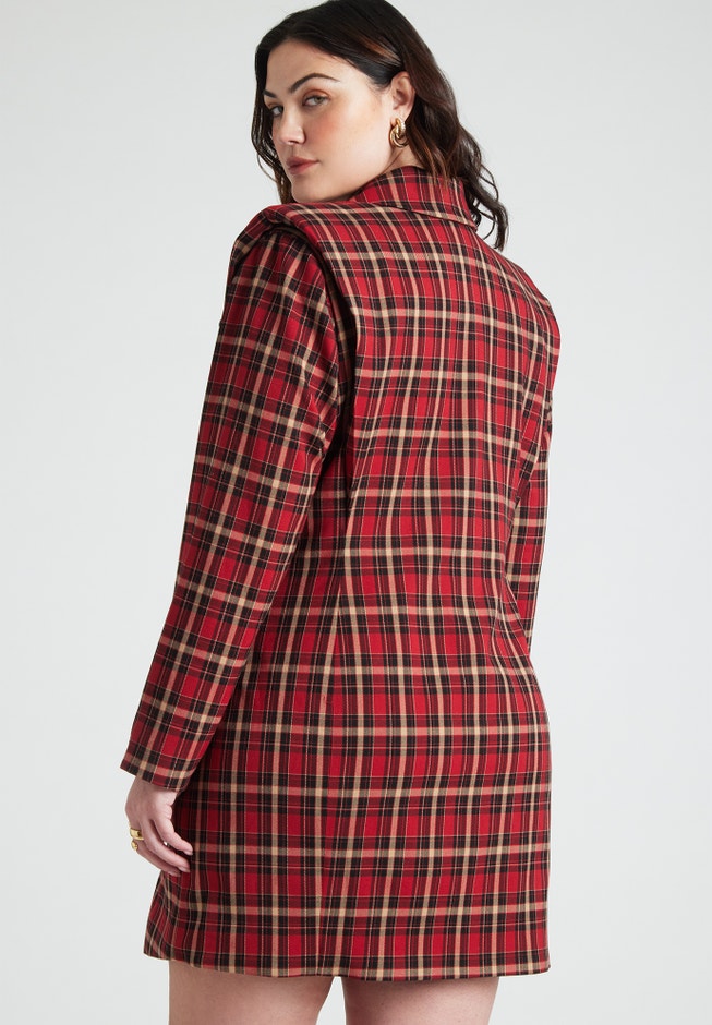 Exaggerated Double Breasted Blazer Dress image number 4