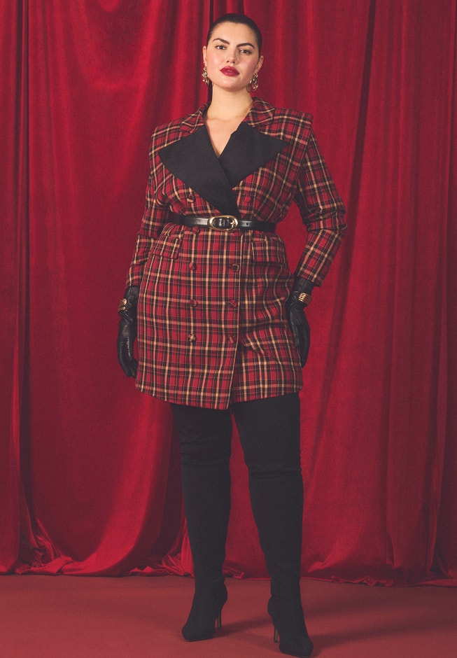 Exaggerated Double Breasted Blazer Dress image number 0