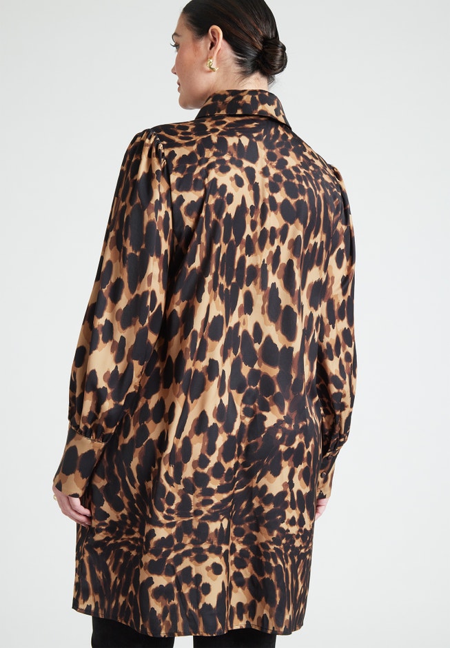 Leopard Bow Tie Mini Dress image number 1